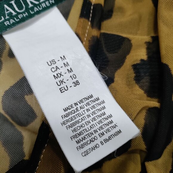 Laurel Ralph Lauren Whimsy Glam Leopard Print Swimsuit Cover Up Women's Medium - Picture 7 of 11